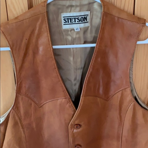 Vintage 97s Stetson Leather Vest 